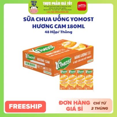 Sữa Chua Uống Yomost Hương Cam 180ml x 48 Hộp
